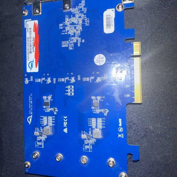 OWC Accelsior 4M2 PCIe NVMe M.2 SSD Adapter Card Compatible with intel Mac Pro. - Picture 2 of 6